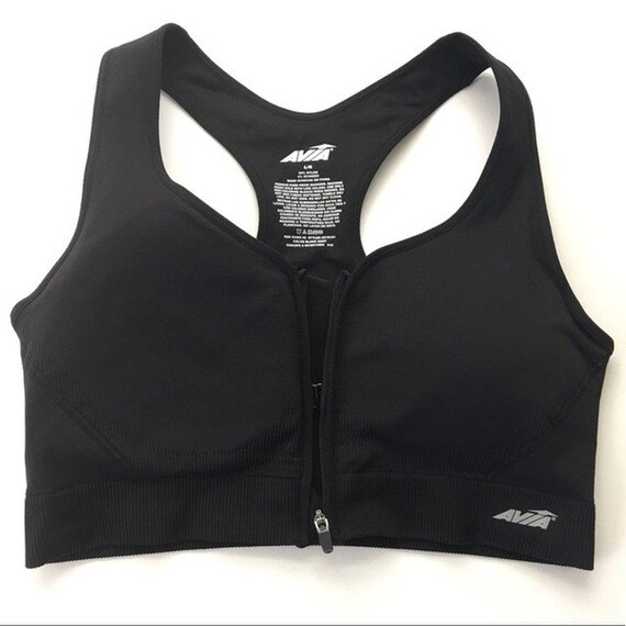 Vintage New Avia Seamless Front Zip Moderate Impact Sports Bra