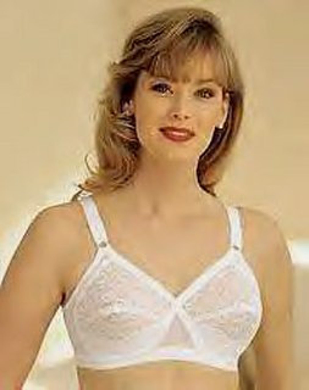 Vintage New With Tags Gelmart Long Line Full Figure Lace Cup Rear Close Bra  Snow White 