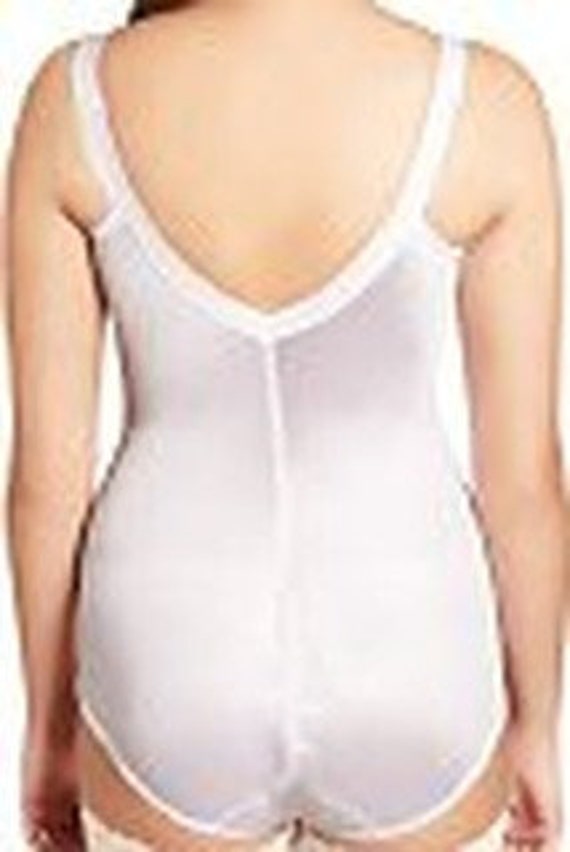 Vintage New Marks & Spencer Firm Control Cotton Wire Free Corselette With  Garters White 40DD 
