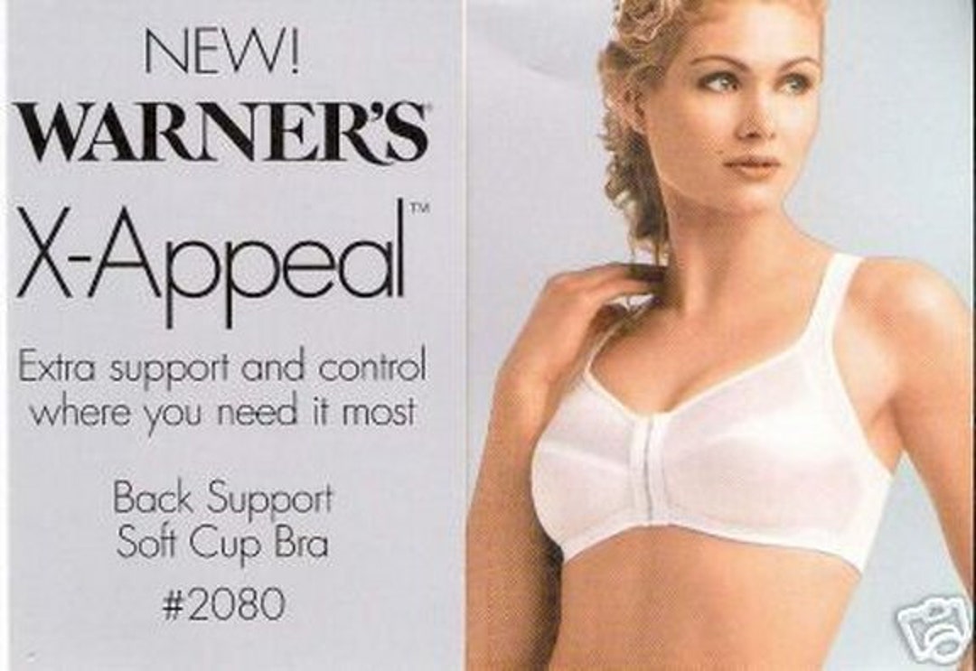 Vintage New Wit Tags Warner's X Appeal Front Close Full Figure Wire Free  Posture Bra White 36DD 