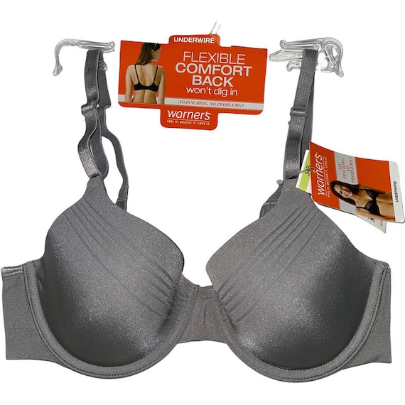 Vintage New Warners No Pinching No Problems Seamless Front-close Wire-free T -shirt Bra Gray 38C 