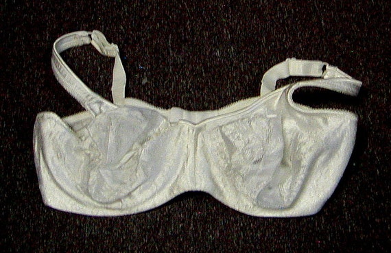Vintage New Just My Size Floral Lustre Full Figre Underwire Bra White 40D 