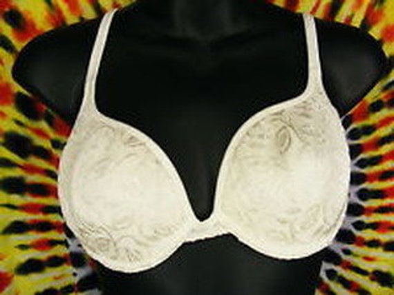 38C Olga Vintage Sheer Ivory Lace Floral Cup Underwire Bra Style 33105 Sexy  