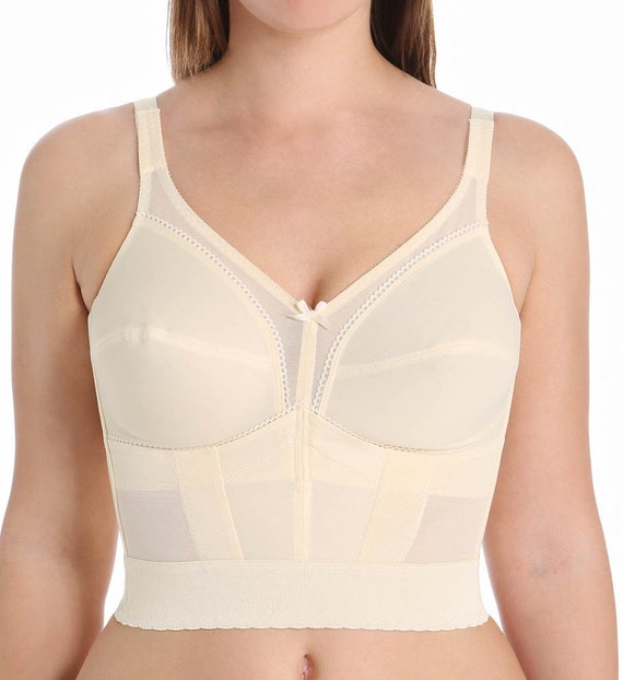 New Vintage Crown-ette Full Figure Camisole Longline Wire Free Bra Champagne  42D -  Canada