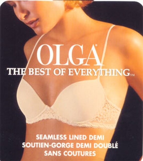 Vintage New With Tags Olga the Best of Everything Underwire Seamless Lined  Demi Bra Black 34C 