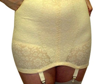 Vintage Playtex I Can't Believe It's A Girdle Long Leg Girdle With Garters  Light Beige Size Large 2930lg -  UK