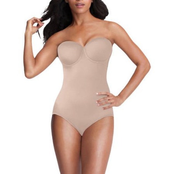 Buy Maidenform's Flexees Ultra Firm Strapless Bodybriefer Shapewear Body  Beige 34B Online in India 