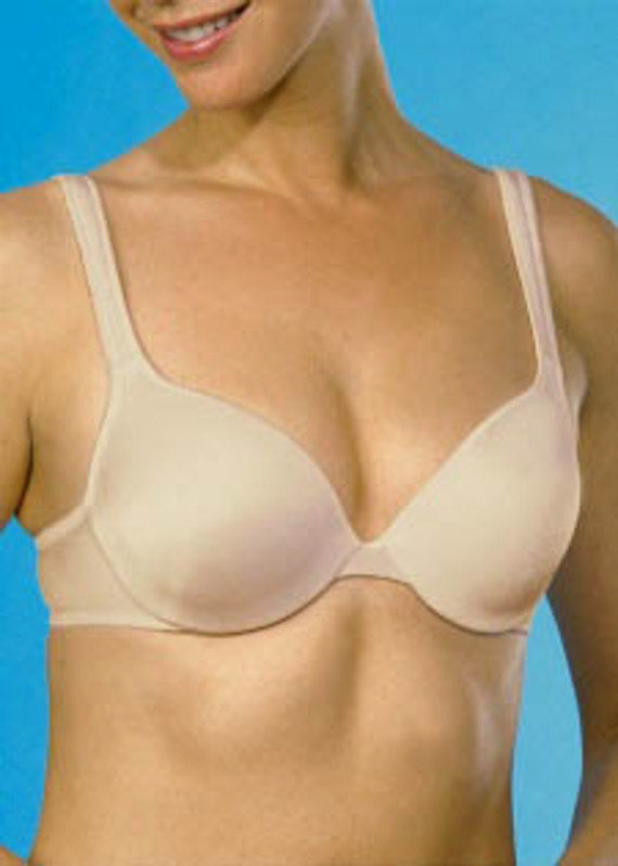 Vintage New With Tags Hanes Her Way Body Creations Seamless Stretch Satin  Push-up Underwire Bra Soft Taupe 34B 