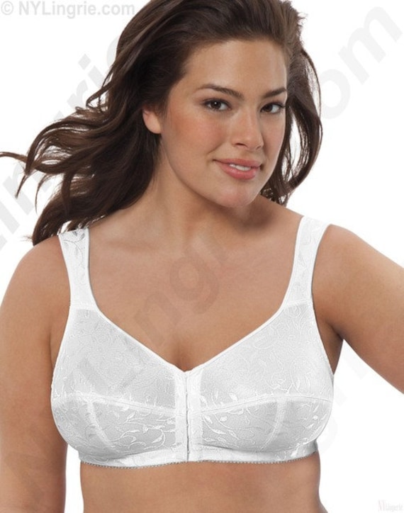 JUST MY SIZE Pure Comfort® Women`s Front-Close Wirefree Bra White
