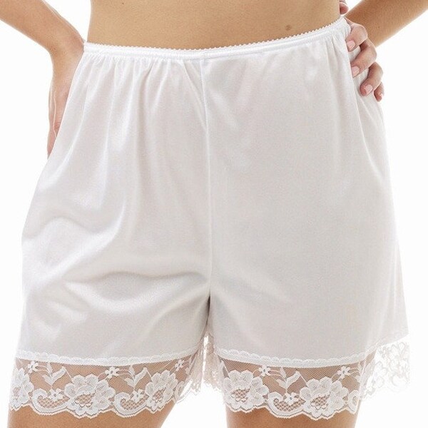 Vintage New Vanity Fair Luxurious 16" Antron Nylon Underglows Pettipants White Sz Medium (27"-28")