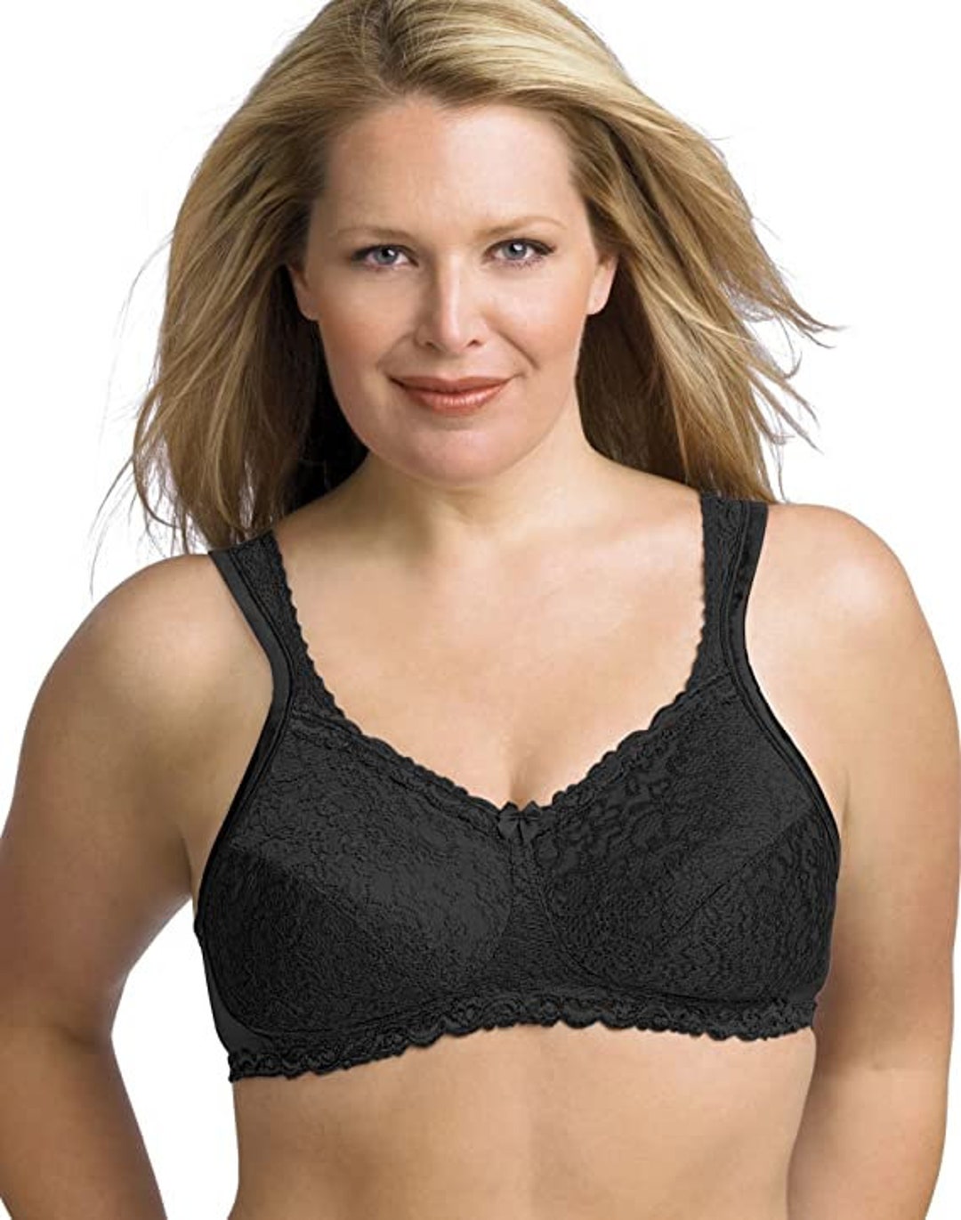 Vinatge New Playtex 18 Hr Airform Comfort Full Support Wirefree Lace Bra  Tuxedo Black 40C 