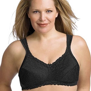 Vinatge New Playtex 18 Hr Airform Comfort Full Support Wirefree Lace Bra  Tuxedo Black 40C 