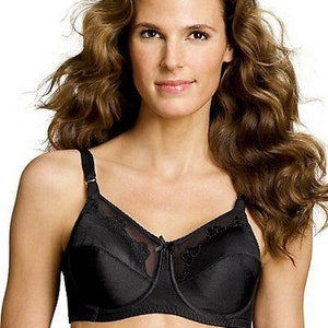 New With Tags Vintage Bali Flower Full Support Underwire Bra Tuxedo Black 