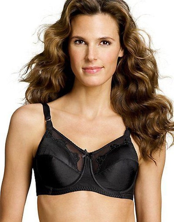 New With Tags Vintage Bali Flower Full Support Underwire Bra Tuxedo Black -   Sweden