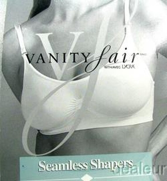 Vintage New With Tags Vanity Fair Seamless Shirred Shapers Bra Top  Convertible Bralet Alabaster Ecru light Beige 36 B/C 