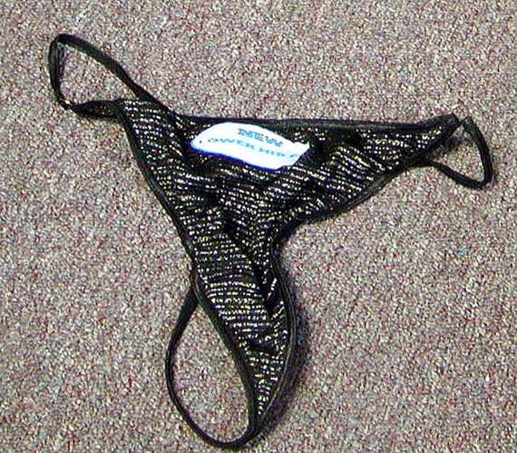 Vintage New Morgan Taylon Intimate Metallic String Thong Metallic