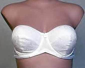 Vintage New with tags Vanity Fair Renaissance Lightly Lined Full Figure Strapless Underwire Bra Snow White 36C