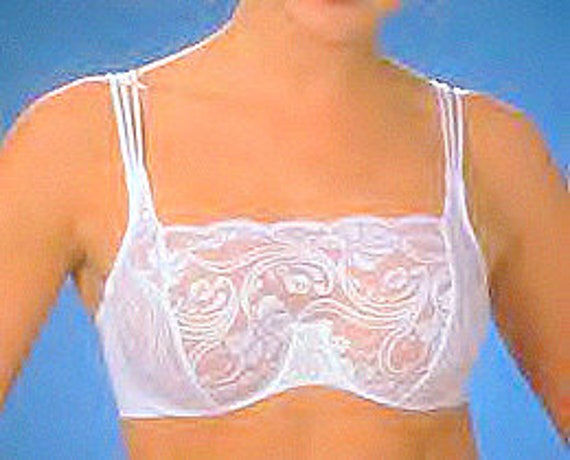 Vintage New With Tags Glamorise Lace Camisole Full Support Underwire Bra  White 34B 