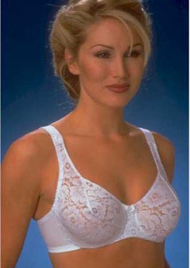 Vintage New With Tags Glamorise Stetch Lace Full Figure Wonderwire Bra Snow White  46D -  Ireland