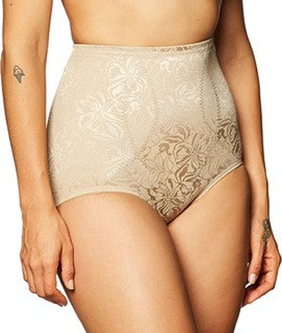 Vintage New With Tags Flexees Instant Slimmer® Floral Deluster Firm Control  Brief Candleglow Beige Large 2930 