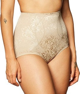 Vintage New Cown-ette 4 Cuffed High Waist Firm Control Panty Girdle Brief  With Lace Legs White Ontrol 