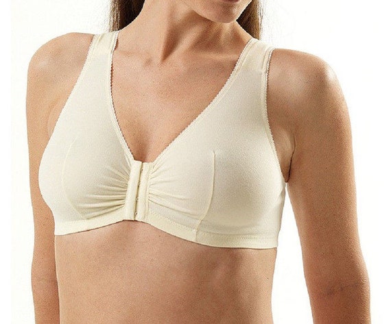 Vintage New Leading Lady Leisure Front Close Soft Cup Bra Light Beige 36  F/G H 