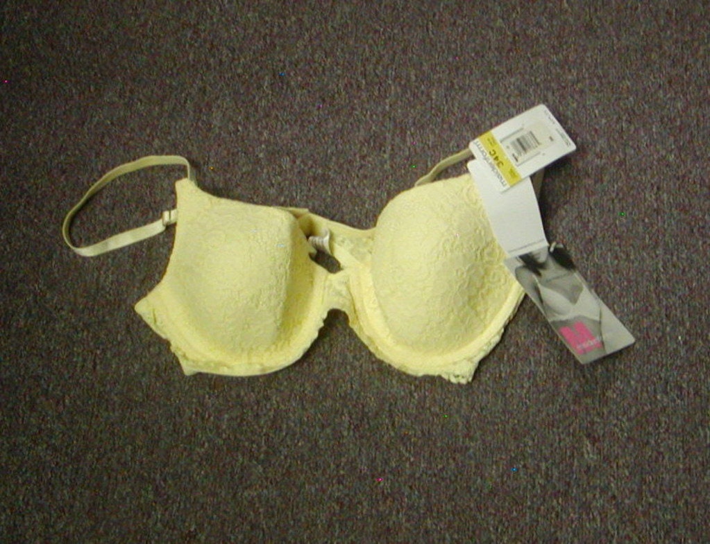 Vintage Maidenform One Fabulous Fit All Over Lace Demi Undwire Bra Yellow  34C -  Canada