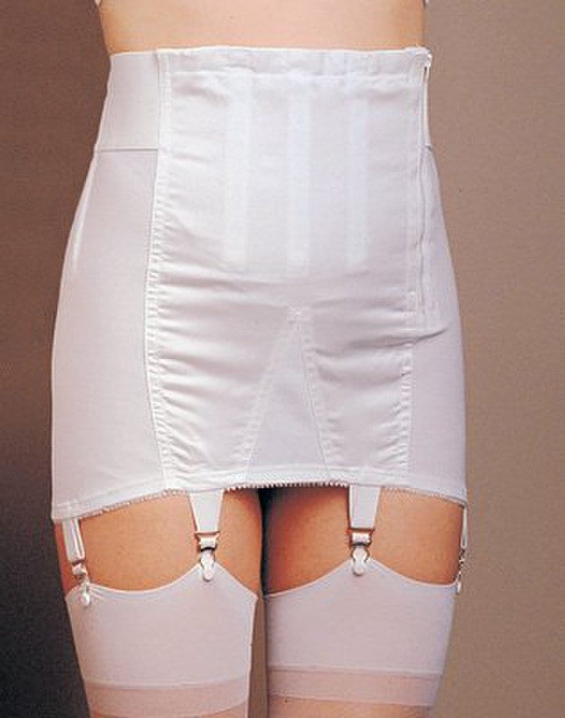 Vintage New Crown-ette Extra Firm Side Zipper Open Bottom Girdle With  Garters White Large 2930 