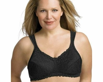Vintage New Playtex Women's 18 Hour Airform Comfort Lace Wire free Full Coverage Bra Tuxedo Black  40C