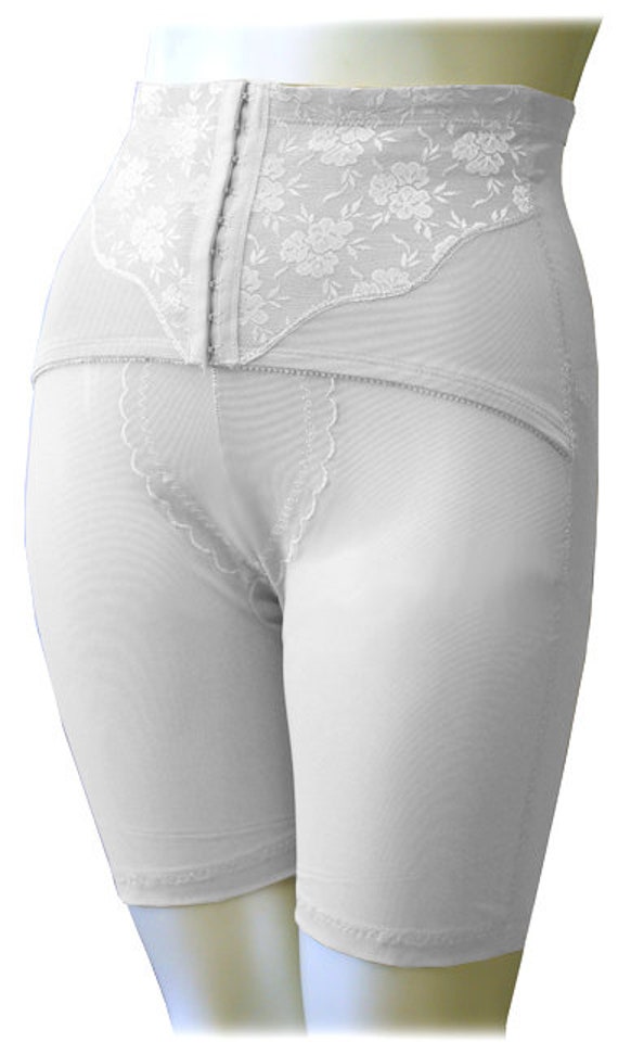 Vintage Crownette White Panty Girdle Size 48 or 9X Control Panel Plus Size  BBW Queen Size Made in the USA -  Finland
