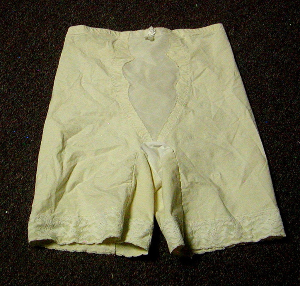 Vintage Flexnit Tweave Firm Control Long Leg Panty Girdle With Garters  White Large 2930 -  UK