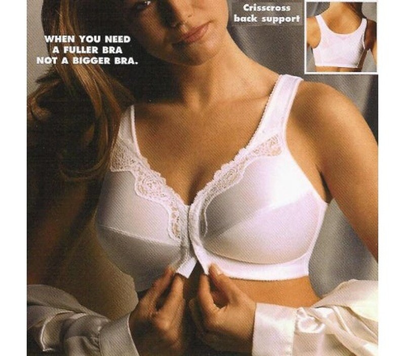 Vintage New Exquisite Form Ful-ly Front Close Posture Bra White 46D 