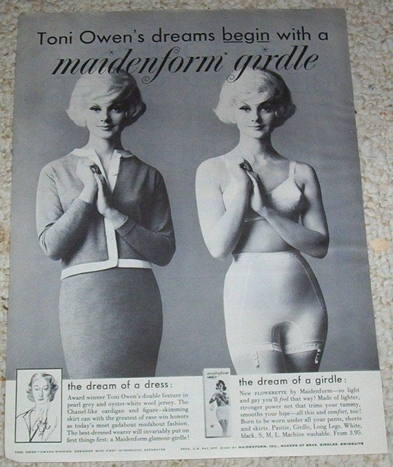 Vintage New Maidenform's Variation Firm Control Open Bottom Girdle  W/garters Wh Med 
