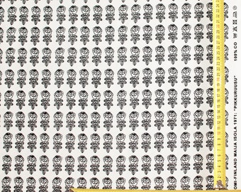 Marimekko fabric, Pikkuruusu black/off-white by Maija isola, 145x70cm