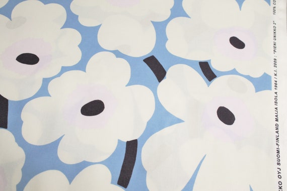 Marimekko Fabric Pieni Unikko White/blue/pink 145x50cm by - Etsy UK