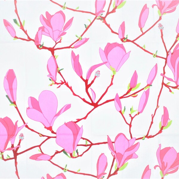 Marimekko fabric, Keisarinna pink/green 145x63cm, by Erja Hirvi