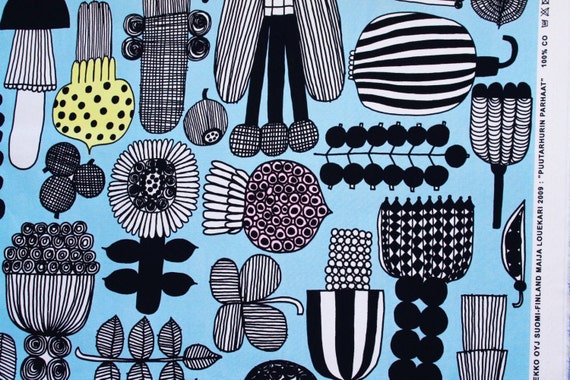 Marimekko Co Siirtolapuutarha black//purple 145x50cm Maija Louekari