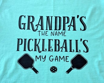 Your Custom Grandpa Grandma PaPas Pops PawPaw PePaw MeMaw MiMi MawMaw MaMa...Your custom name Pickleball tshirt  grandparents gift