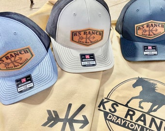 Richardson hat Leather patches Custom Brand cattle horse Farm Ranch Hats Richardson 112 Hats Buy just the patches or the finished hats