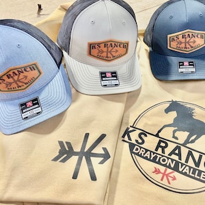 Richardson hat Leather patches Custom Brand cattle horse Farm Ranch Hats Richardson 112 Hats Buy just the patches or the finished hats