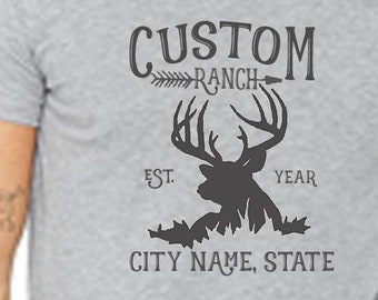 Custom Deer Ranch shirt farm shirt farmer tshirt hoodie deer farm hunters custom gift