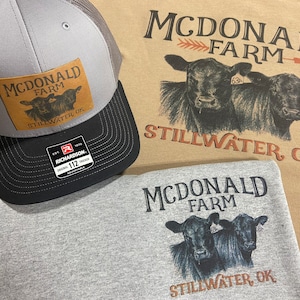 custom farm hat shirt hoodie long sleeve tshirt angus cattle livestock personalized ranch hereford man gift grandpa gift Richardson 112