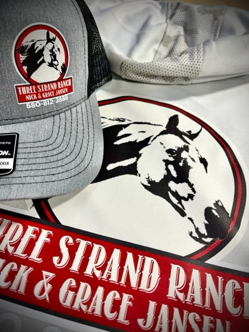 Three Strands Ranch Richardson Hat Leather Patches Custom Brand Cattle Horse Farm Ranch ...