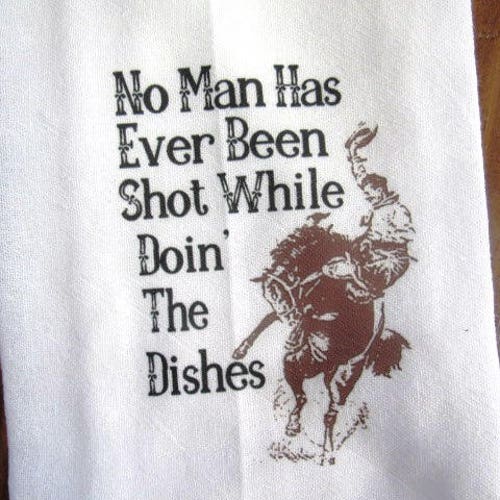 Western Tea Towel Flour Sack Towels Fs182 Cowgirl Kitchen Etsy