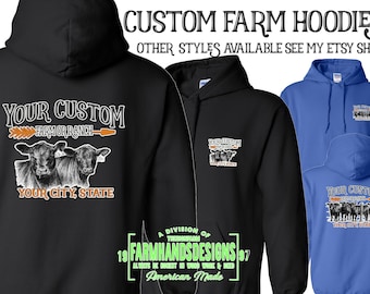 Multiple Farm Hoodie for the whole family custom angus show cattle livestock ranch cows farmers shirt personalized sweatshirt ranch