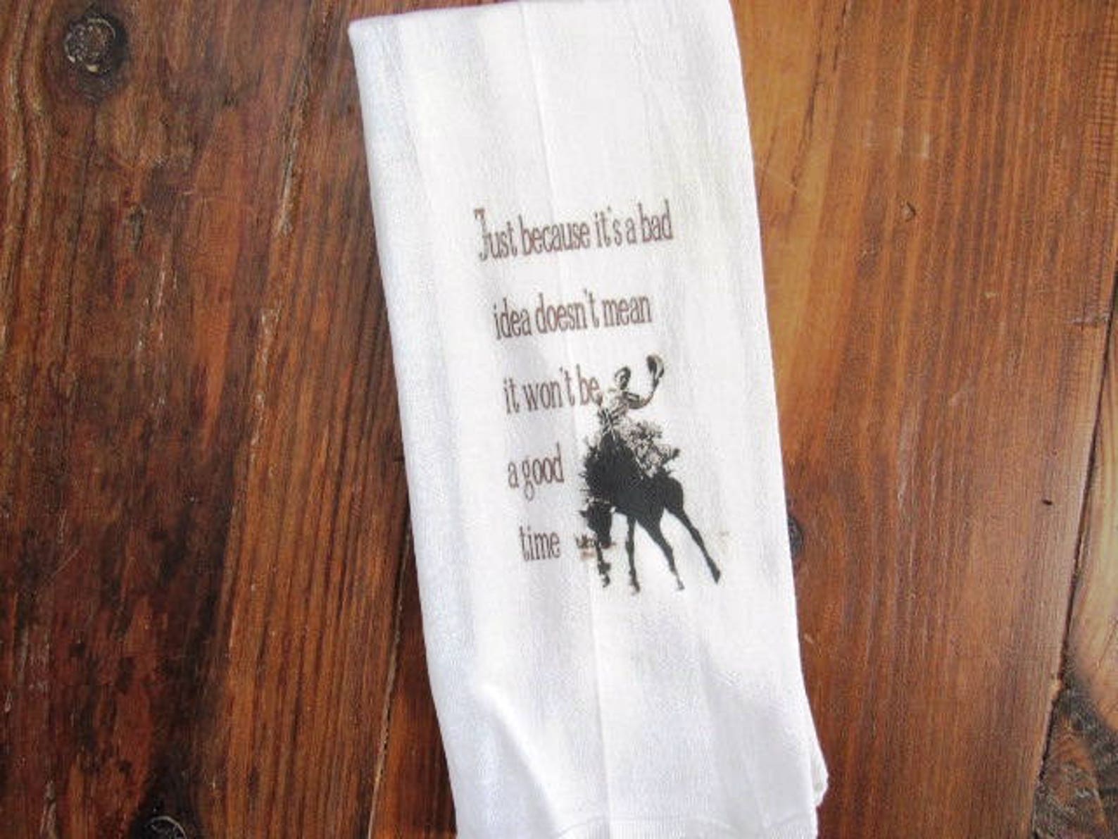 Western Tea Towels Flour Sack Tea Towel Fs181 Cowgirl Kitchen Etsy