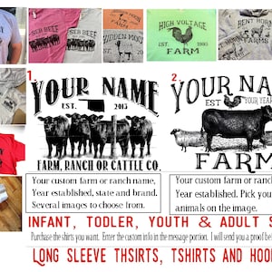 Custom farm shirts Matching for the whole family Richardson hats pig sheep chicken goat horse cattle cow personalized ranch