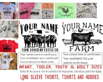 Custom farm shirts Matching for the whole family Richardson hats pig sheep chicken goat horse cattle cow personalized ranch