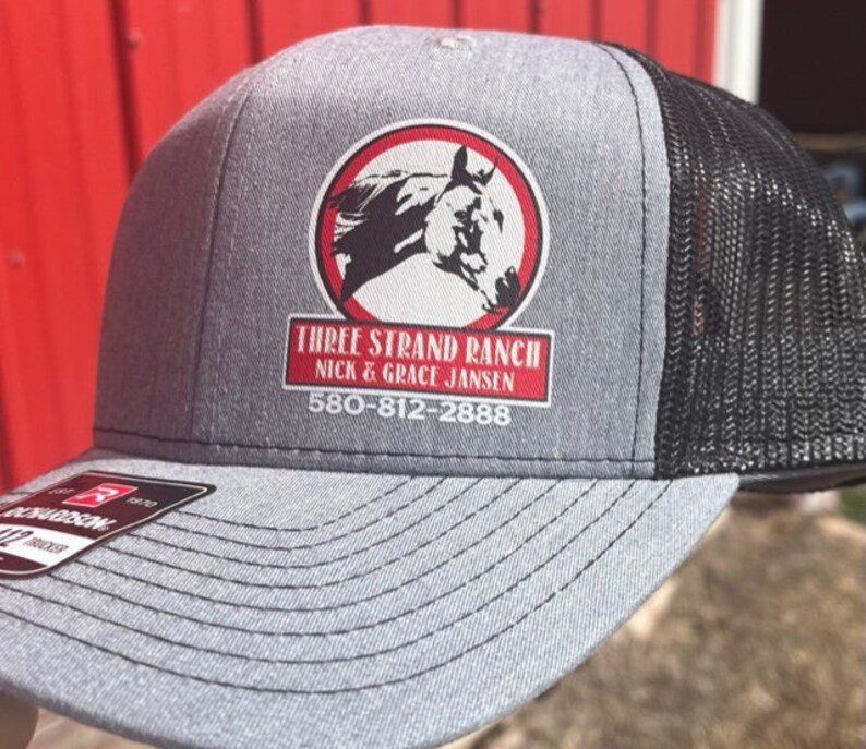 Three Strands Ranch Farm Logo Design Richardson Hats Tshirts to Match Custom Farm Shirt ...