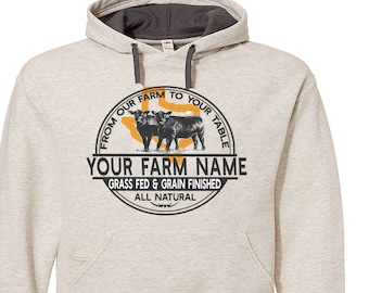 custom farm shirt HOODIEs whole family angus cattle chickens goats ducks llama highland cow livestock personalized ranch  hereford horses